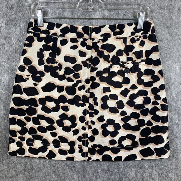 See by Chloe Mini Skirt Size US 4 Multicolor 100% Silk Leopard Animal Print - Picture 6 of 11